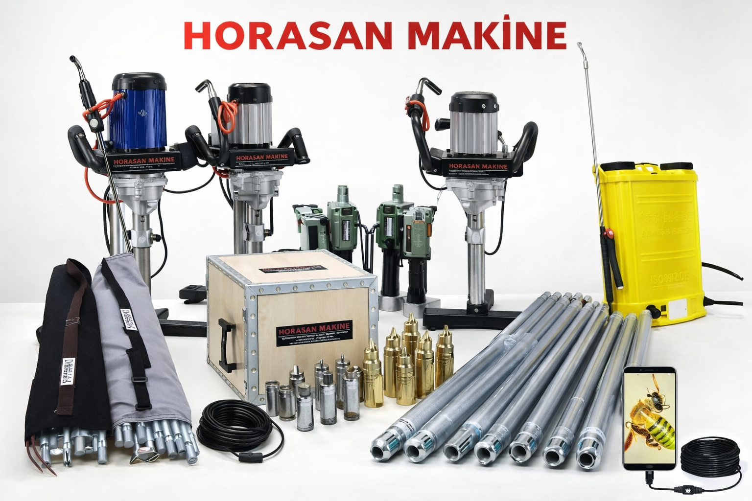 EKSTRA SESSİZ AKÜLÜ ŞARJLI KAROT EL SONDAJ MAKİNASI SET HORASAN